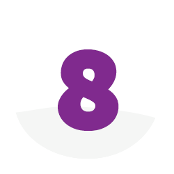 Number 8 in purple